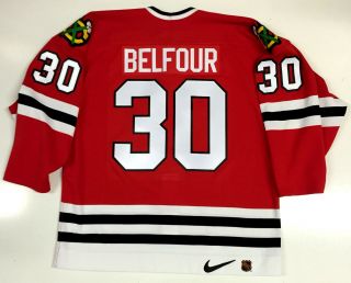 Ed Belfour Nike Authentic Chicago Blackhawks Jersey Size 52