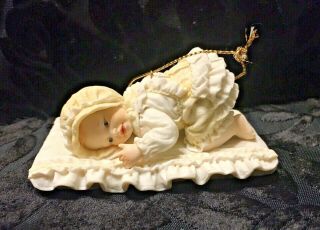 Vtg Ashton Drake,  Yolanda Bello Baby Girl Doll Taking A Nap Christmas Ornament