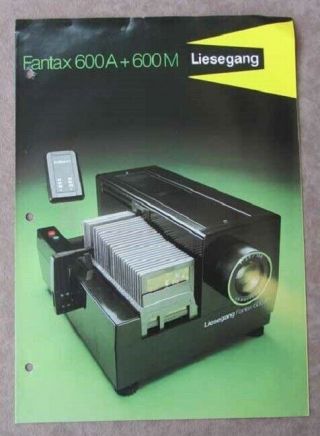 Vintage 1981 Fantax 600a,  600m Liesegang Slide Projectors Brochure Germany