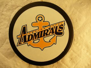 Echl Hampton Roads Admirals Team Logo White Rev League Hockey Puck Collect Pucks