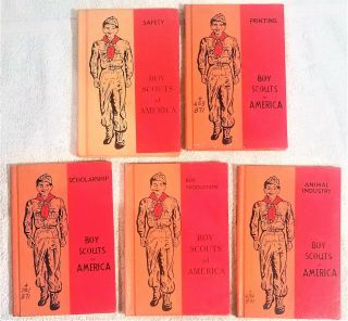 5 Vintage Bsa Boy Scout Merit Badge Books: Hard Cover