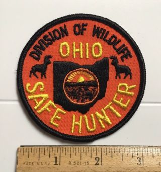 Ohio Division Of Wildlife Safe Hunter Orange Hunting Embroidered Round Patch