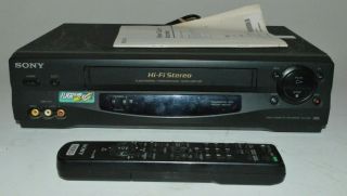 Sony Slv - N55 Vhs Vcr Hi - Fi Videocassette Recorder 4 Head &