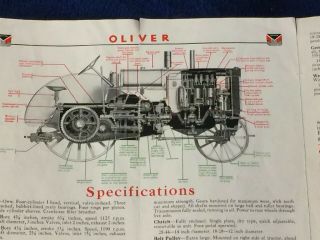 1932 Oliver Hart - Parr Tractors Brochure 18 - 28 28 - 44 Spec Sheet Foldout