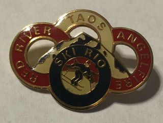 Red River Taos Angel Fire Ski Rio Mexico Pin Back Skiing Collectible