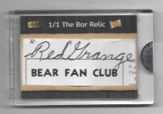 2019 The Bar Red Grange Cut Autograph Psa/dna 1/1 Relic