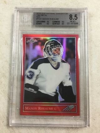 2019 Leaf Metal The National Manon Rheaume 1/2 Red Refractor Card Bgs 8.  5