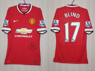 Manchester United Mu 2014 2015 Player Issue Signed Blind Nike Shirt Jersey