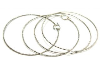 (2) Pairs: Large Vintage 925 Sterling Silver Womens Hoop Earrings - 10.  3 Grams
