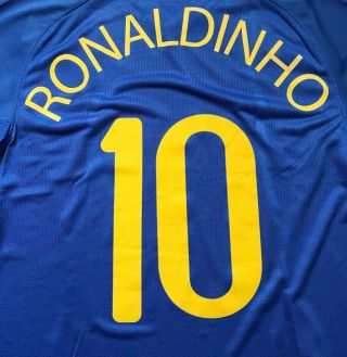 Ronaldinho Nike Brazil 2008 Beijing Olympic match worn shirt signed Barcelona 3