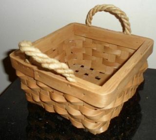 Vintage Rustic Country Wicker Basket Kitchen Napkin Home Decor Rope Handle