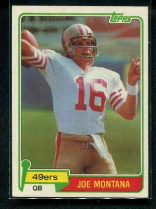 1981 Topps Joe Montana Rookie Rc 49ers 216 Nm