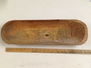 Vintage Wood Hand Crafted Primitive Art Dough Bowl Tray Wooden Antique Old