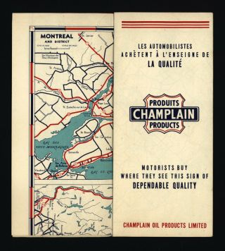 Champlain Oil Circa 195? Road Map of Quebec/Eastern Ontario 2