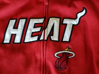 Miami Heat Adidas Zip - up Hoodie Sweatshirt XL red/black 3