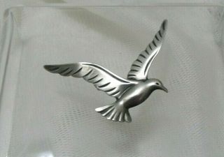 Vintage Beau Sterling Silver Large Flying Seagul Brooch Pin