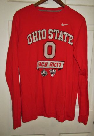 Nike Ohio State Buckeyes Sugar Bowl Ncaa Men Sz M Red Football T Shirt Top