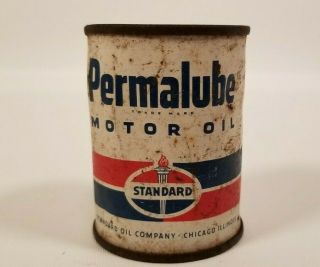 Vintage Standard Permalube Motor Oil Metal Bank Chicago,  Il Advertising