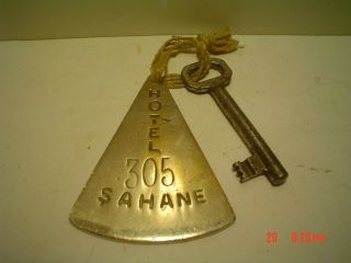 Vintage Room Key From Sahane Hotel In Turkey,  Skeleton Key For Room 305,  Exc