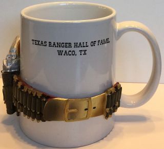 Texas Ranger Hall Of Fame Coffe Cup Waco,  Tx 3 - D With Pistol And Belt