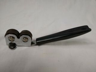 Vintage Knife Sharpener Ekco Handheld Pull Through Sharpening Black Handle