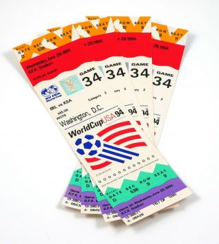4 Vtg Soccer Football Bel Vs Ksa World Cup Usa 1994 Game 34 Tickets