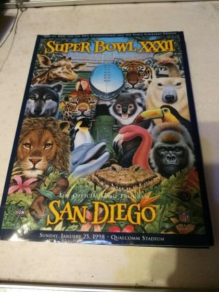 Bowl Xxxii Official Game Program Broncos Vs Packers January 1998 San Diego