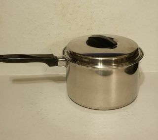 Vintage Stainless Steel Flint By Ekco Usa 3 Quart Saucepan Pot W Lid