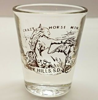 Crazy Horse Mountain Native Monument Black Hills Sd Usa Souvenir Shot Glass Cup