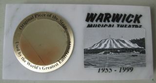 Warwick Musical Theatre Piece Of The Stage On Marble Paperweight Ri