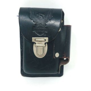 Harley Davidson Cigarette Holder And Lighter Belt Pouch Black Leather