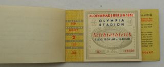 olympic ticket book athletics Berlin 1936 all 8 tickets 02.  - 09.  08.  Jesse Owens 3
