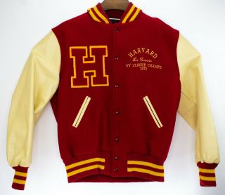 Harvard Lettermans Wool Jacket Lacrosse Ivy League Champs 1973 Mens Size 44