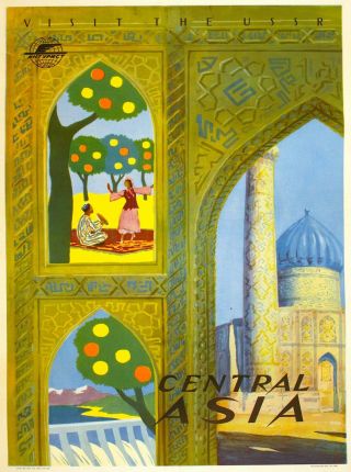 Visit The Ussr Central Asia Russia Vintage Russian Travel Art Poster Print