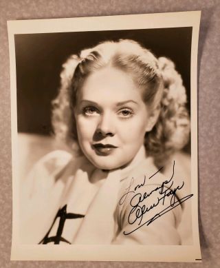 Alice Faye Rare Gorgeous Signed Autograped Vintage 8x10 Photo