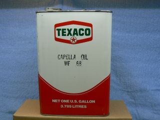 Vintage Texaco Capella Oil Wf 68 1 Gallon Metal Oil Can
