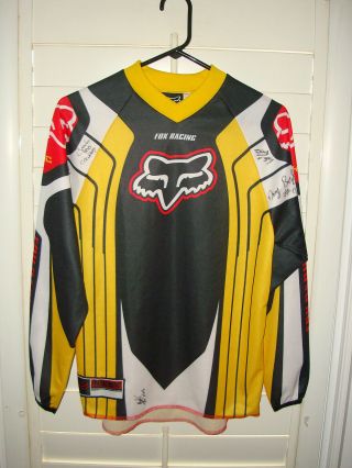 Youth Kids Fox Racing Mc Jersey Signed By Team Size Xl X - Large