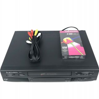 Mitsubishi Hs - U545 Vcr Video Cassette Recorder Blank Hifi Vhs Tape A/v Cable