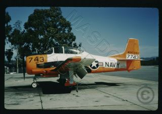 35mm Kodachrome Aircraft Slide - T - 28b Trojan Buno 137743 Monterrey In Jan 1962