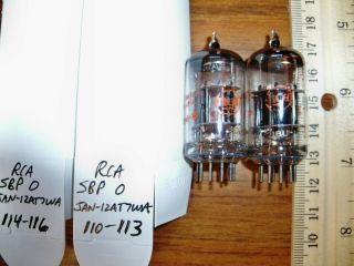 2 Strong Matched Rca Black Plate O Getter Jan - 12at7wa Tubes 3