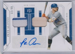 2019 National Treasures Pete Alonso Game Gear Materials Rookie Auto /99 Rc Peter