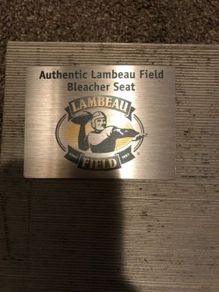 Bart Starr Lambeau Field Bleacher Game Stadium Seat Green Bay Packers 15 2