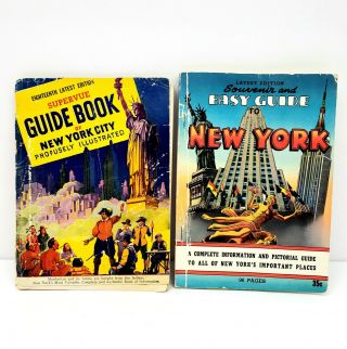 1952 Souvenir And Easy Guide To York City,  1952 Supervue Guide York Vtg