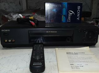 Sony Slv - N77 Vcr Vhs Video Cassette Player Recorder 4 Head Hi - Fi Stereo