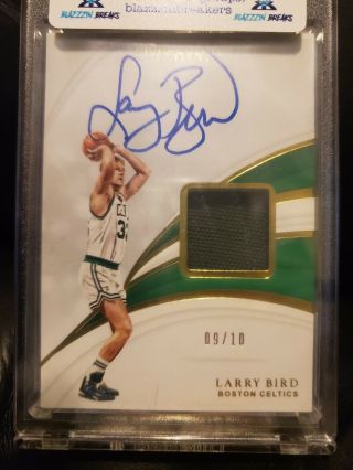 2018 - 19 Panini Immaculate Jersey Patch Autograph Auto Card Larry Bird 09/10
