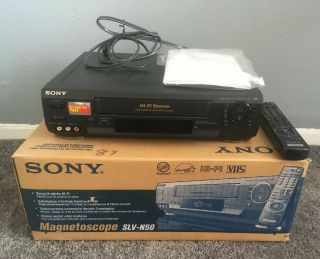 Sony Slv - N50 Vcr Vhs Video Player Recorder Oem Remote Rmt - V266a,  Box