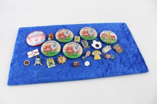 22 X Assorted Football Related Lapel / Pin Badges Inc Vintage,  Enamel,  Liverpool