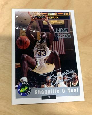1992 Classic Draft Pick Shaq Shaquille O’neal Auto Signed Card Lsu Rookie Hof