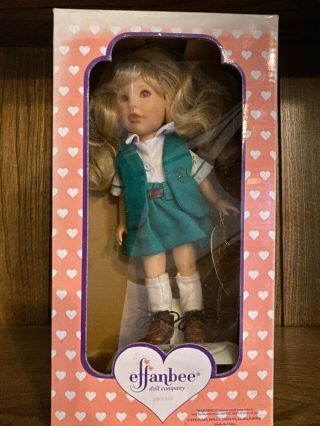 Vintage Effanbee Blonde Junior Girl Scout Doll Blue Eyes,  Stand,  Hat,  Box