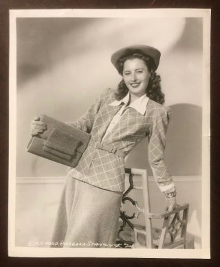 Vintage Barbara Stanwyck Photo C.  P.  Corp 206 Smiling Modeling In Dress